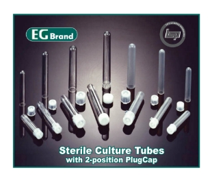 Picture of Sterile, 12x75mm Polystyrene (PS) Disposable Culturè Tubès with 2-Position Caps, 5ml working volume, 20x25/case, 500/case