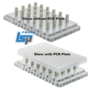 Picture of Magnetic Bead Separation Acrylic Rαck for One 96-well PCR Tubè Plαte