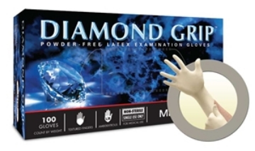 Picture of MICROFLEX Diamond Grip™ Powder-Free Latex Examn Gloves, 10 boxes of 100/case (1000 gloves/case)