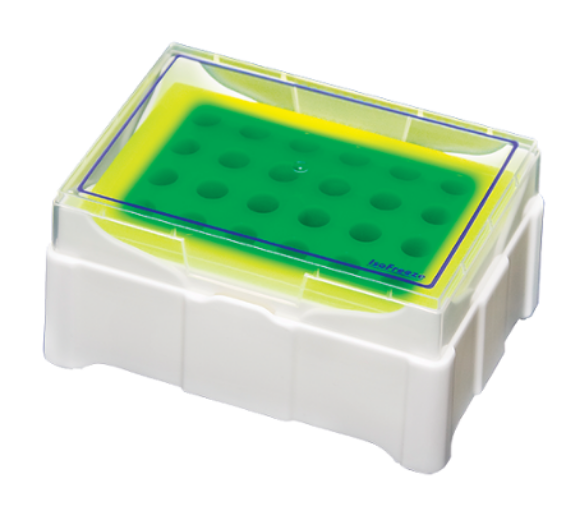 Picture of 24-place Iso-Freeze Rack, for MicroTubes, 4°C/2.5 hours (Green to Yellow), 1/pack, 5/case