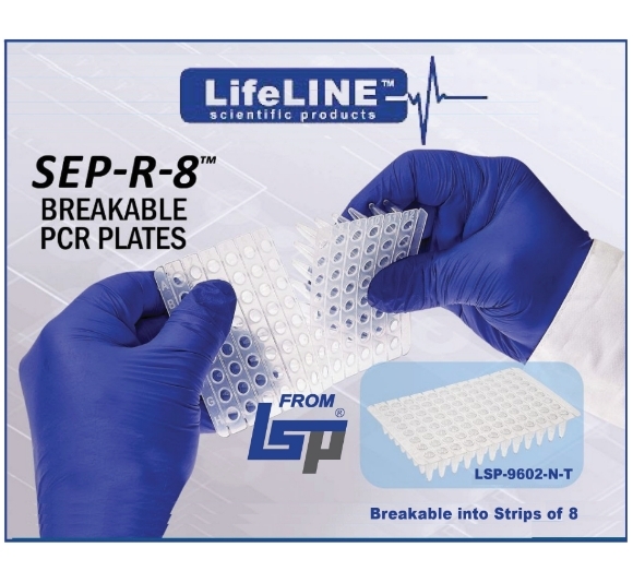 Picture of Sep-R-8 Breakable 0.2mL PCR Plαtes, Non-Skirted, 50/case