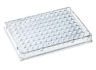 Picture of Perƒorm™ Brand - Two-Component 96-well - Low-Profile PCR Plαtes (Biorad® type) with Natural Color Skirted PC Hard (Rigid) Frame and 150uL (100uL working) PP Clear Wells, 10x10 plates/case, 100 plates/case