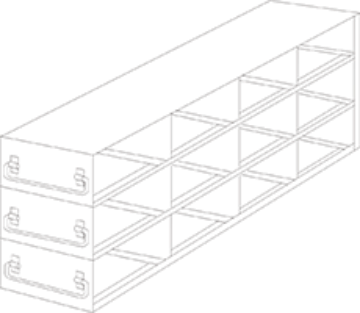 Picture of 12 box capacity, Upright Freezer Drawer Rack for 2" box