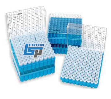 Picture of LSP's Cryogenic Vials Storage Boxes, Polycarbonate, with Hinged Lid