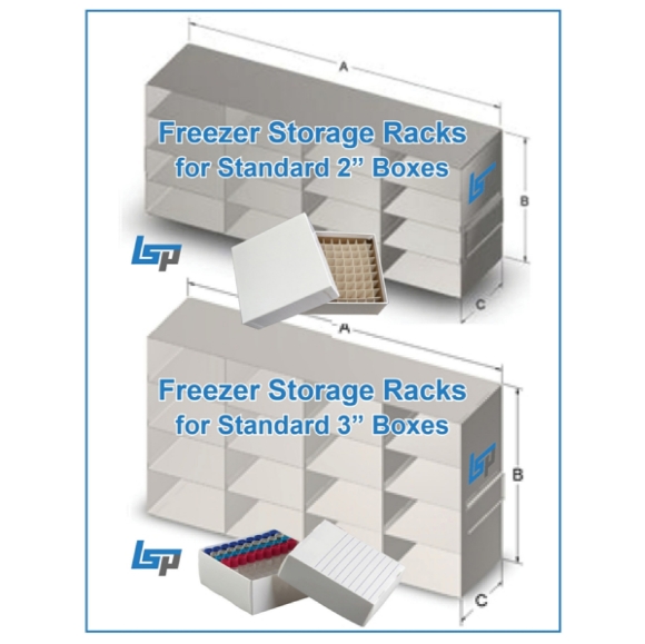 Picture of Stainless Steel, Upright Freezer Racks for Standard 2" and 3" Boxes