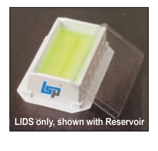 Picture of (100/case) Sterile Lìds only for 100ml VìstaLab Reservoìrs, Polystyrene, 25/bag, 100/case