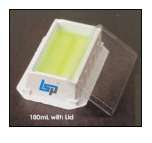 Picture of (50/pack) Sterile 100mL Low Reténtion Reagént Resérvoir with Lid, Individually Wrapped