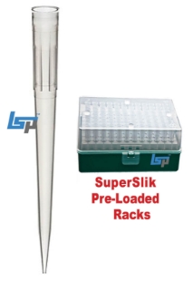 Picture of Labcon SuperSlik, 1250uL Universal Low Retention Protease-Free Pipet Tips with UltraFine Point Orifice, Non-Sterile Eclipse Racks, 48x96/case, 4608 tips/case