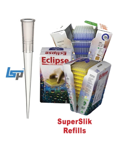 Picture of Labcon SuperSlik, 250uL Universal with Ultra-Fine Orifice, Low Retention Protease-Free Pipet Tips, Non-Sterile Eclipse Refills, 10x960/case, 9600 tips/case