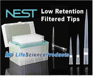 Picture of Nest - 10uL XL Filter Pipet Tips, Low Retention, 960 (10x96) x 5/case, 4800/case