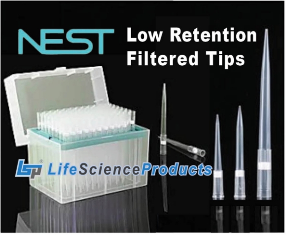 Picture of Nest - 10uL XL Filter Pipet Tips, Low Retention, 960 (10x96) x 5/case, 4800/case