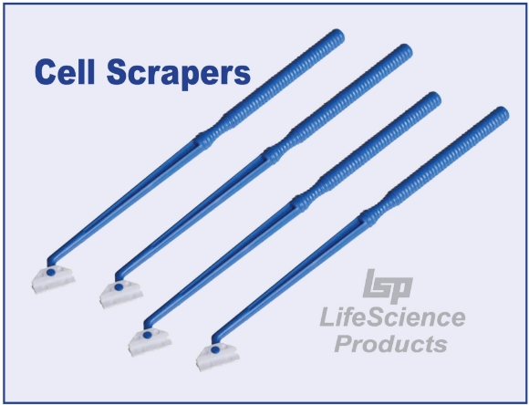 Picture of Sterile, 18cmL Cell Scràpers with 18mmW Pivoting Swivel Blade, 100/pack