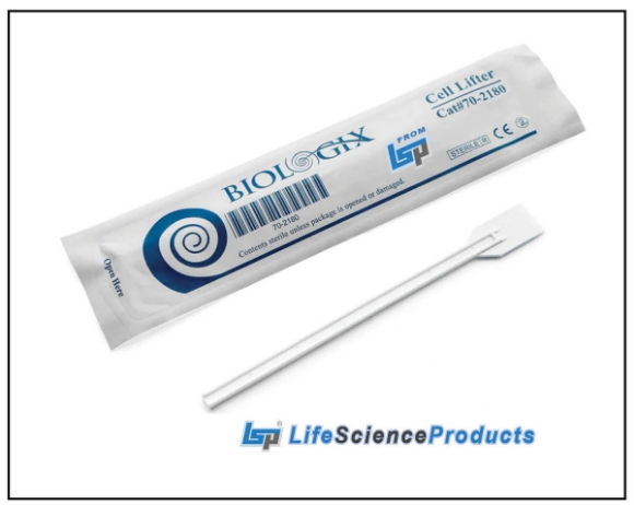 Picture of Sterile Cell Lìfters, 18cm Length Handle, 18.24mm Blade Width, 1/sleeve individually wrapped, 100/pack - copy