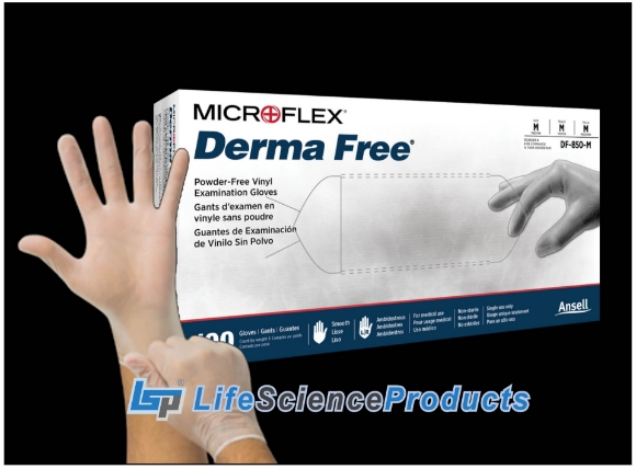 Picture of Derma Free DF850, Powder-Free Exam Vinyl Gloves, 10x100/bx, 1000/cs 