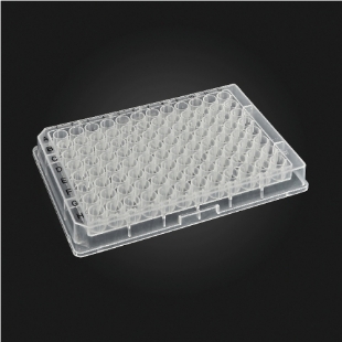 Picture of 96-well OptiWell™ STERILE Deep Well Plate, 96 Round Well, 0.36ml, 14.75mm height, V-bottom, Black Alphanumeric Printing PP, Sterile, 10 bags of 10 pieces, 100 / CS