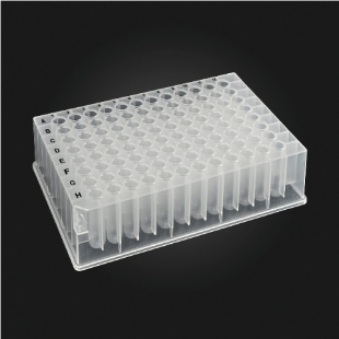 Picture of 96-well OptiWell™ STERILE Deep Well Plate,  96 Round Well, 1.0mL, 33.0mm height, U-bottom (Round), Black Alphanumeric Printing, PP,  Sterile, 10 bags of 5 pieces, 50 / CS