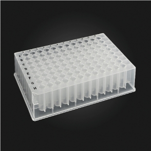 Picture of 96-well OptiWell™ STERILE Deep Well Plate,  96 Round Well, 1.0mL, 33.0mm height, V-bottom, Black Alphanumeric Printing, PP,  Sterile, 10 bags of 5 pieces, 50 / CS