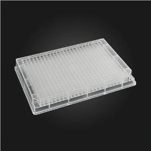 Picture of 384-well OptiWell™ Deep Well Plate, 384 Square Well, 120uL, 14.6mm height, V-Bottom, Standard, Alphanumeric Molding, PP, 10 bags of 10 pieces, 100 / CS