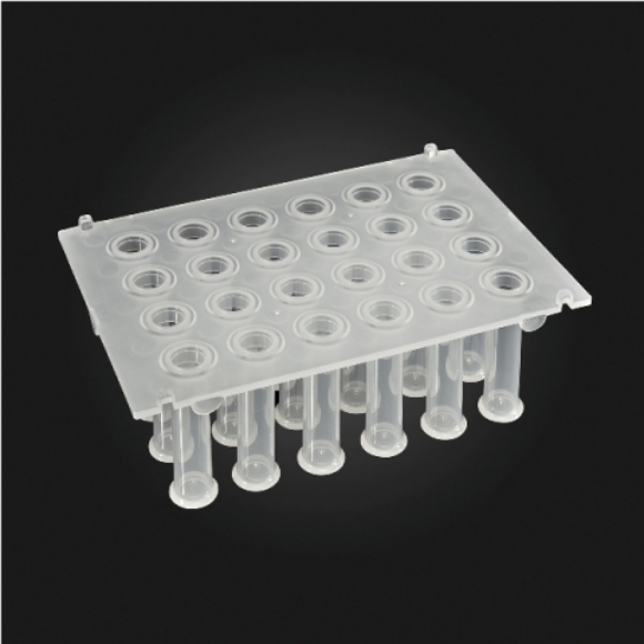 Picture of OptiWell Tip Comb, 24 Tip, V-Bottom, Low-Binding PP, for KingFisher™ Flex & IsoPURE™, 25 bags of 2 pieces, 50 / CS