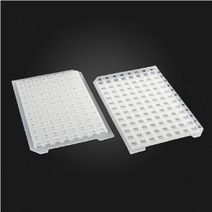 Picture of OptiWell™ Sealing Mat, 96 Square Well, Black Alphanumeric Printing, Silicone, "+" Opening, Ø8.4mm, Printed, 50 / PK