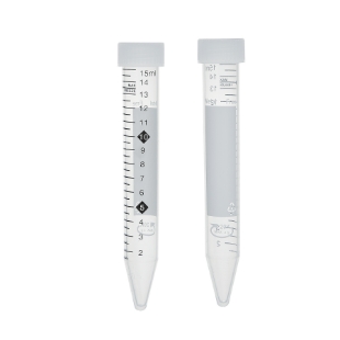 Picture of TotalPure™ Centrifuge Tubes, Metal Free, 15mL, 20,000xg max RCF, sterile, w/ Hi-Viz Graduations and max freeze line, 20 resealable bags of 25 tubes, 500/cs