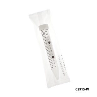 Picture of TotalPure™ Centrifuge Tubes, Metal Free, 15mL, 20,000xg max RCF, sterile, w/ Hi-Viz Graduations and max freeze line, individually wrapped, 250/cs