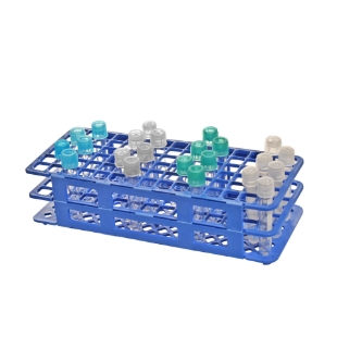 Picture of Laboratory Tube Rack, 90-place (6 rows of 15), for Test Tubes, Culture Tubes, and FACS tubes, 12-14mm diameter, PP, autoclavable, 247x105x63mm (L x W x H), 5/pack