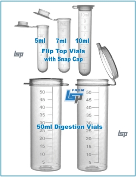 Picture of Flip Top Snap Cap Tubes and Digestion Tubes with Flat Tops