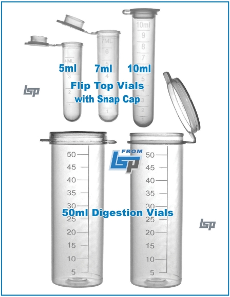 Picture of Flip Top Snap Cap Tubes and Digestion Tubes with Flat Tops