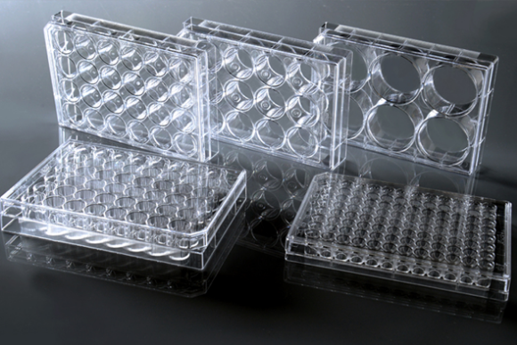 Picture of NEST 96 Well Cell Culture WHITE Non-Treated Plαte with Lid, Flat Bottom, TC, sterile 1/pk, 100/case