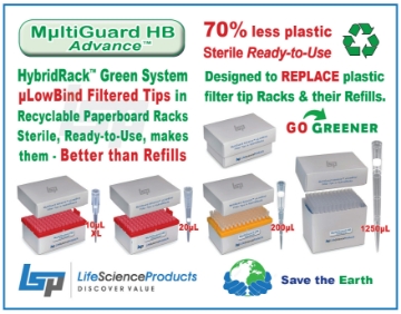 Picture of MultiGuard HB Advance™ Sterile µLowBind FilterTip HybridRacks - GO GREENER